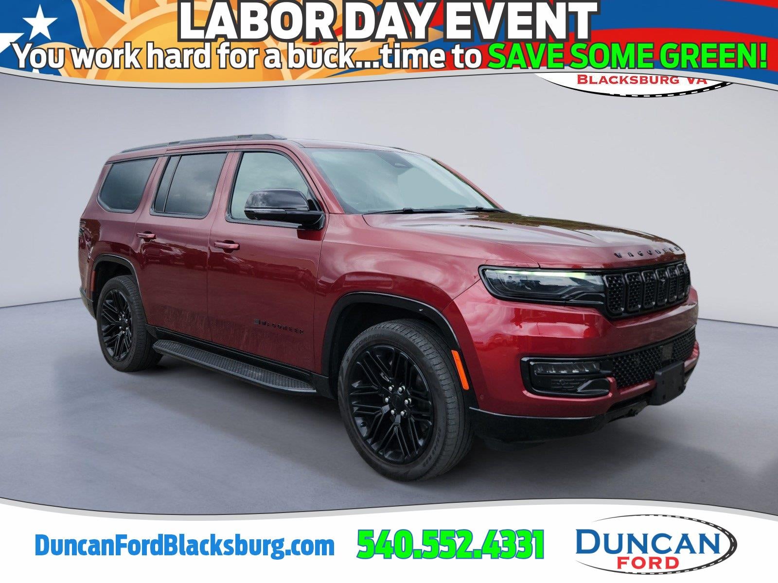 2024 Jeep Wagoneer Series II Carbide in Velvet Red Pearlcoat — front three-quarter view