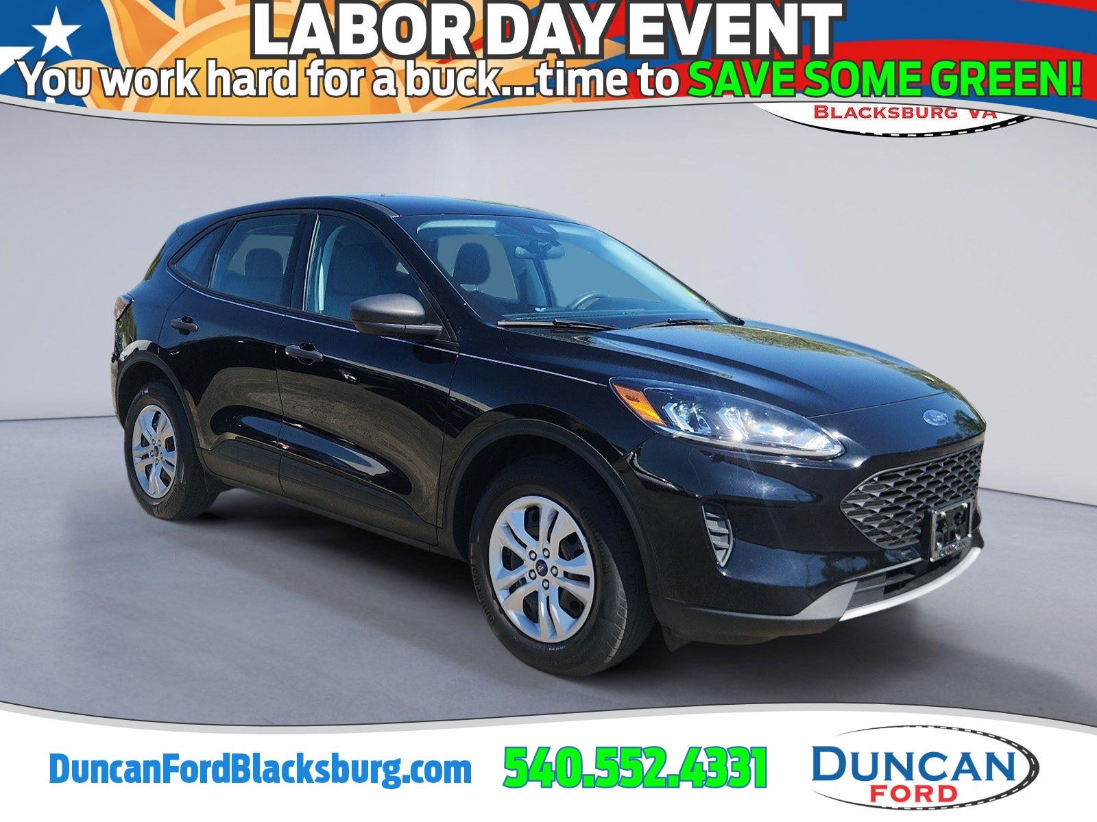 2022 Ford Escape S in Agate Black — front three-quarter view