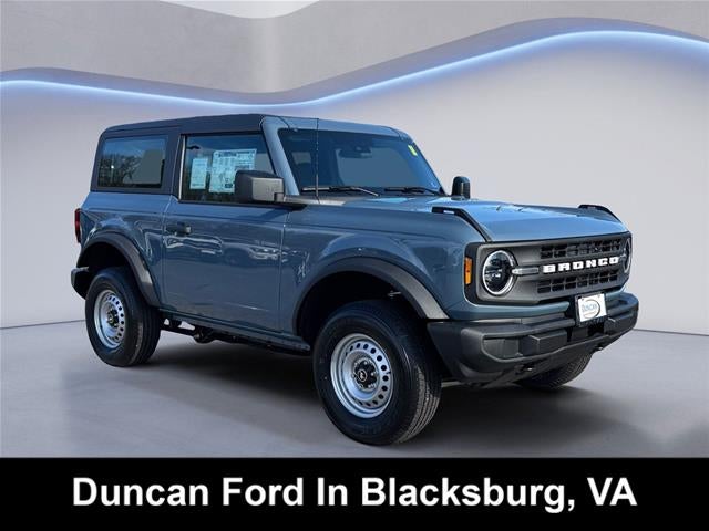 2025 Ford Bronco Base in Azure Gray Metallic Tri-Coat — front three-quarter view