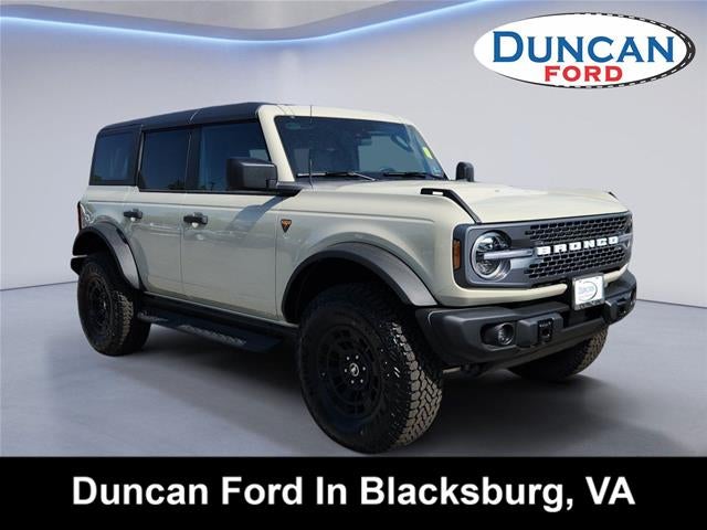 2026 Ford Bronco Badlands in Desert Sand — front three-quarter view