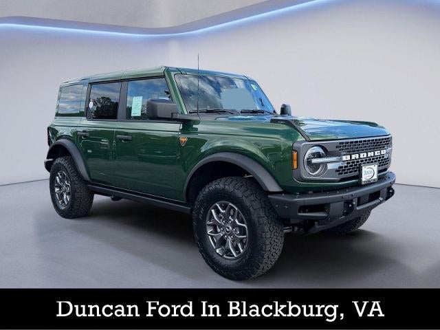 2025 Ford Bronco Badlands in Eruption Green — front three-quarter view