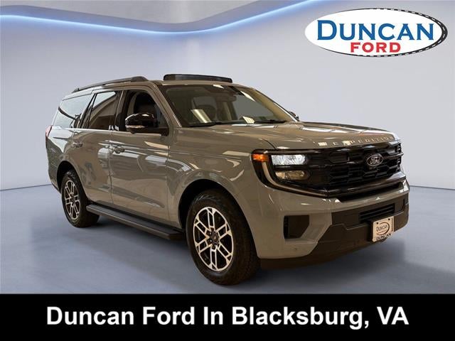 2026 Ford Expedition Active in Glacier Gray Metallic Tri-Coat — front three-quarter view