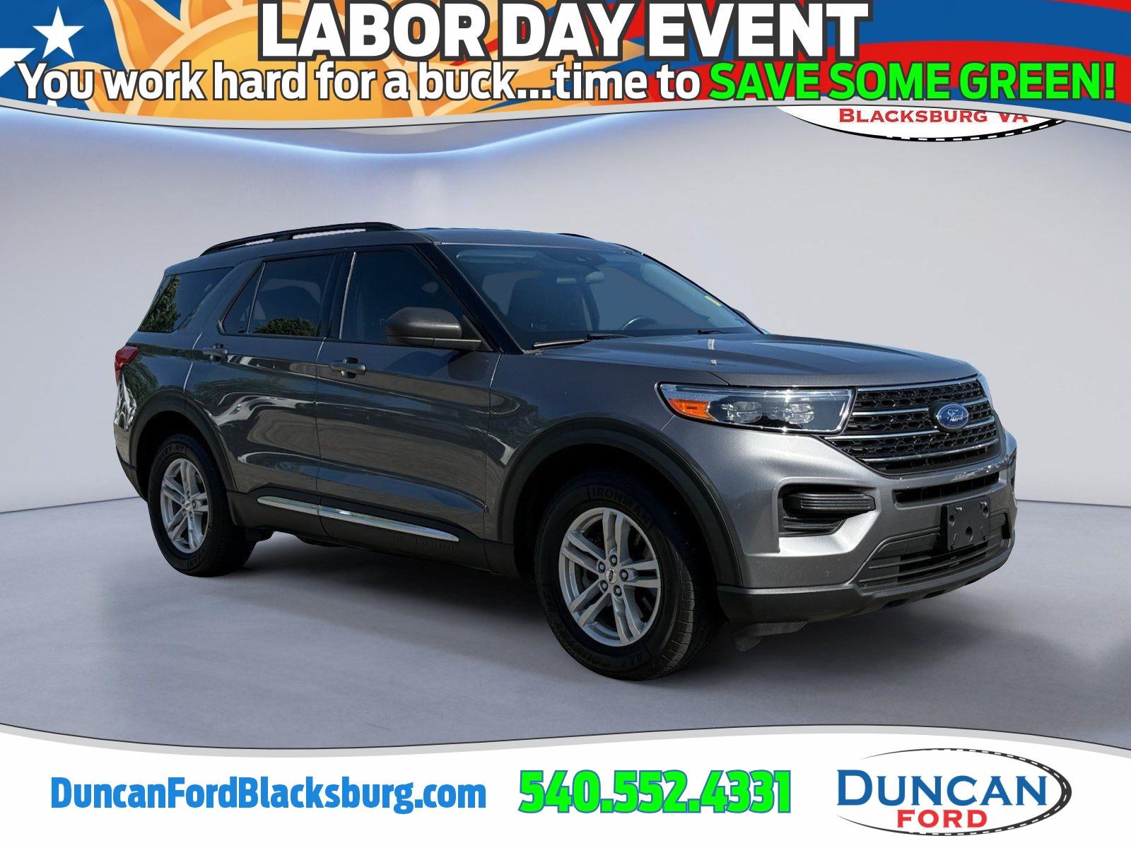 2022 Ford Explorer XLT in Carbonized Gray — front three-quarter view
