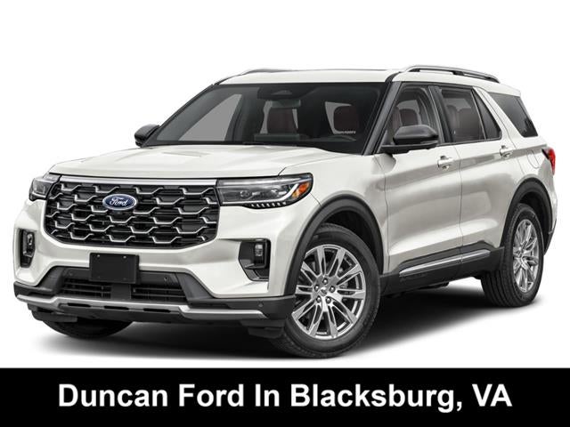 2026 Ford Explorer Platinum in Star White Metallic Tri-Coat — front three-quarter view
