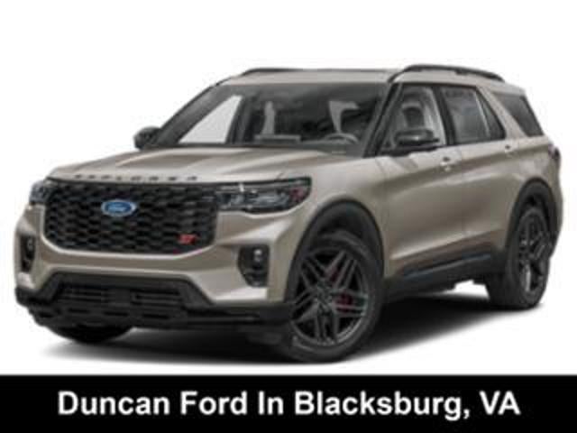 2026 Ford Explorer ST in Marsh Gray — front three-quarter view