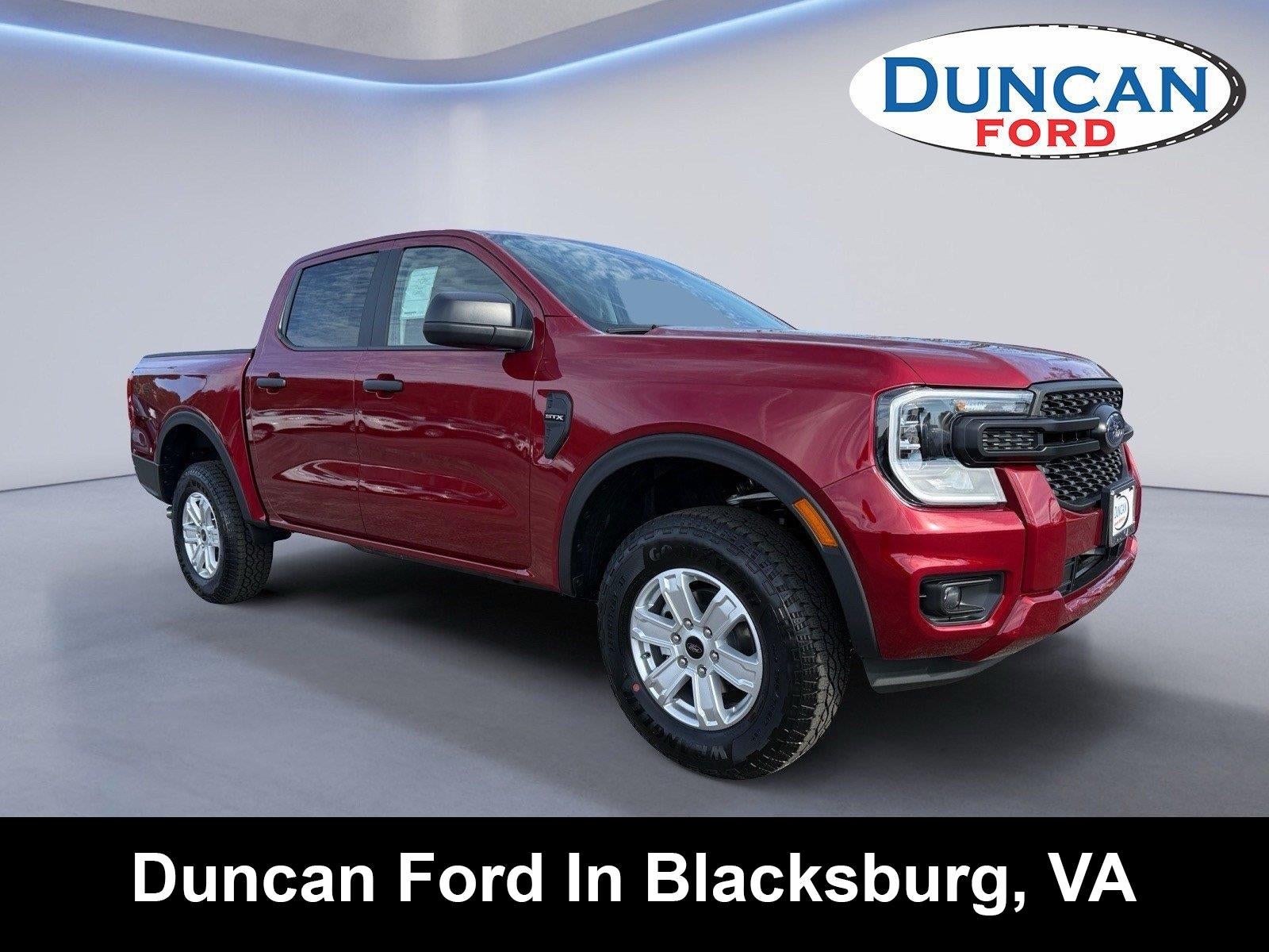 2025 Ford Ranger XL in Ruby Red Metallic Tinted Clearcoat — front three-quarter view