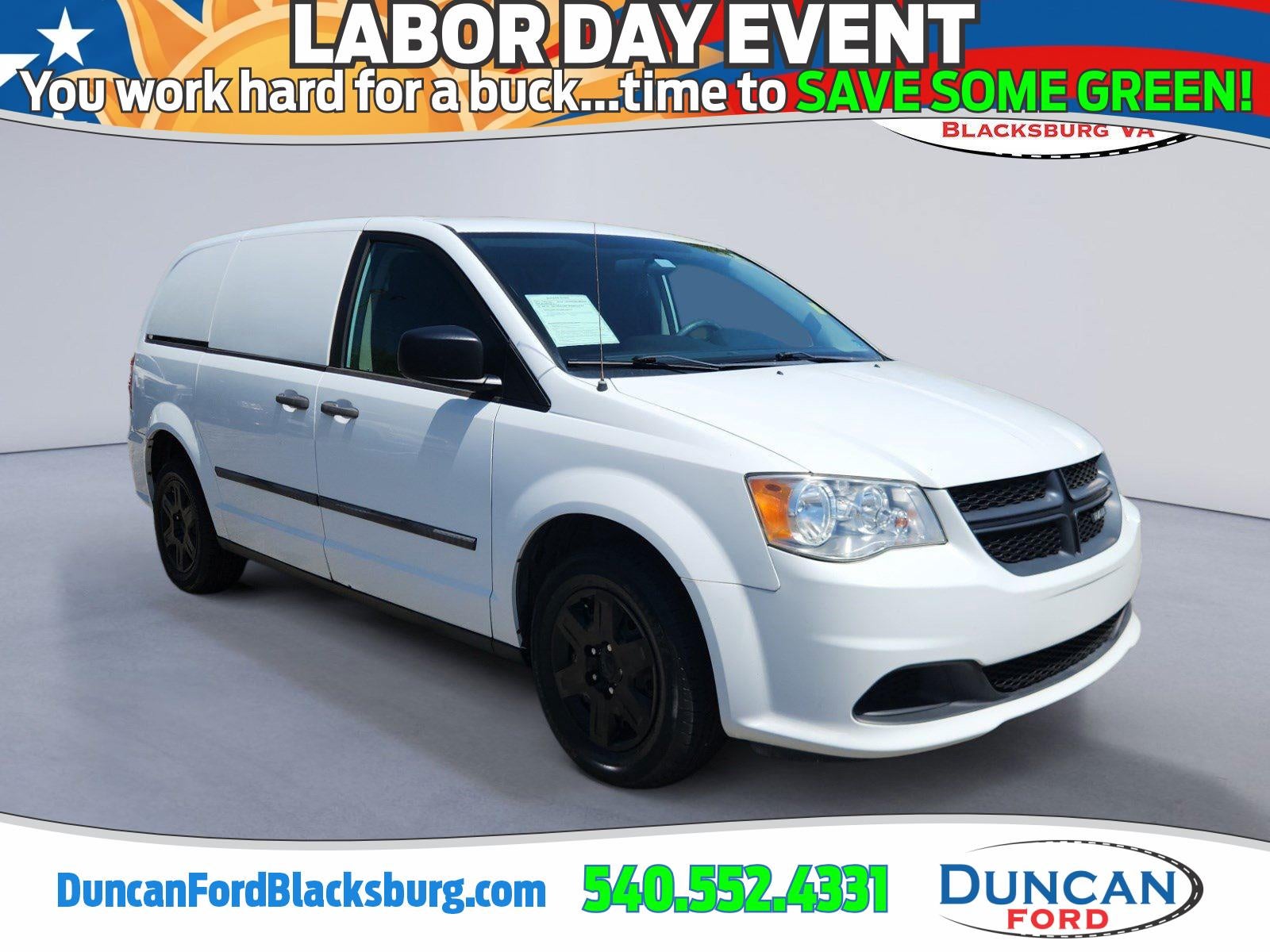 2013 RAM Cargo Van Tradesman in Bright White Clearcoat — front three-quarter view