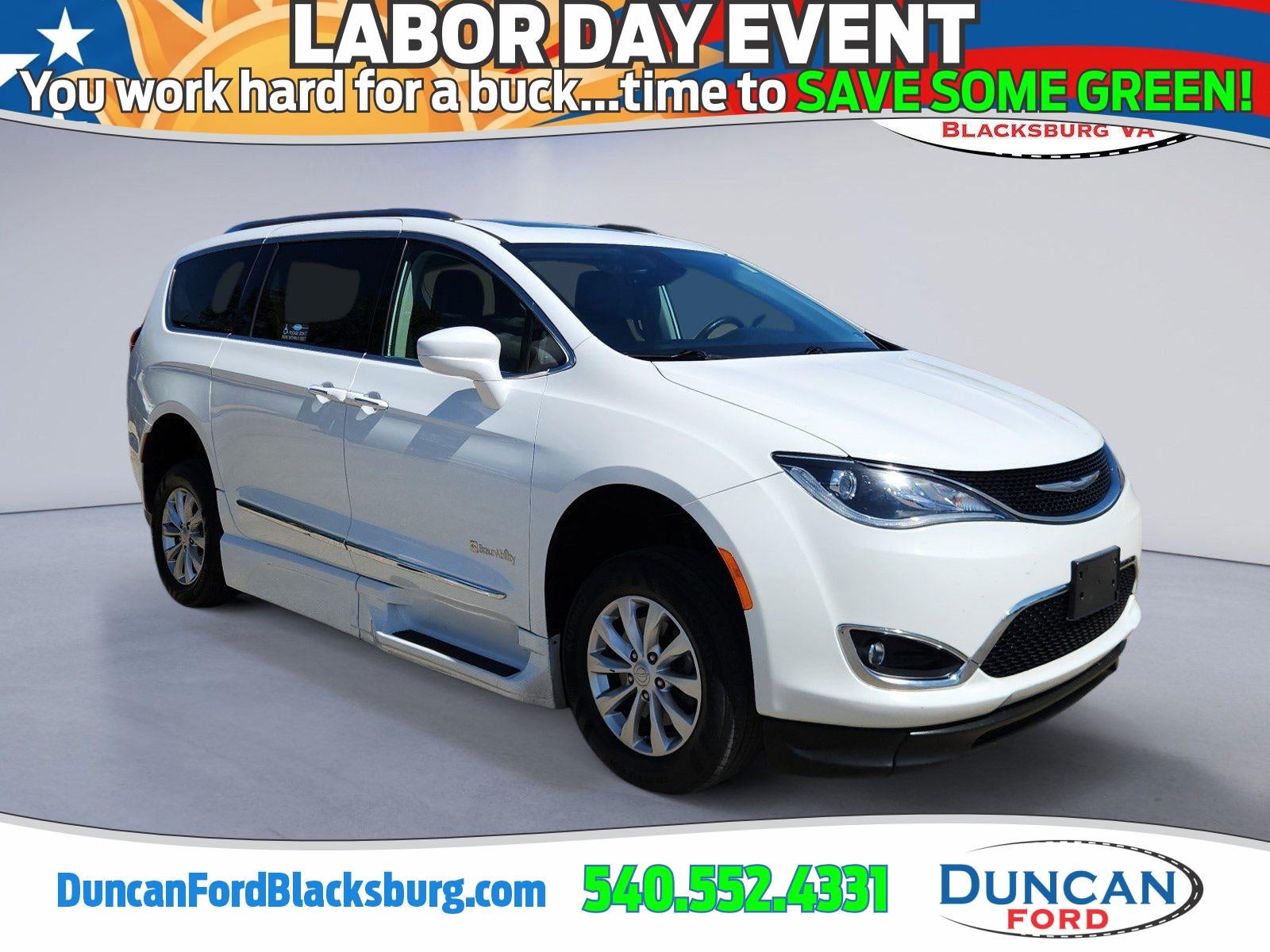 2018 Chrysler Pacifica Touring L Plus in Bright White Clearcoat — front three-quarter view
