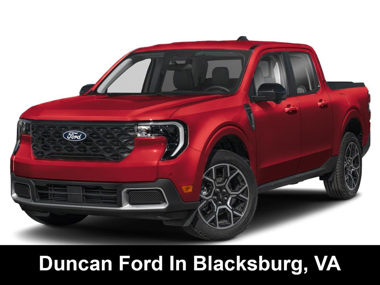 2026 Ford Maverick LARIAT in Ruby Red Metallic Tinted Clearcoat — front three-quarter view