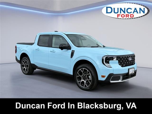 2026 Ford Maverick LARIAT in Light Blue — front three-quarter view