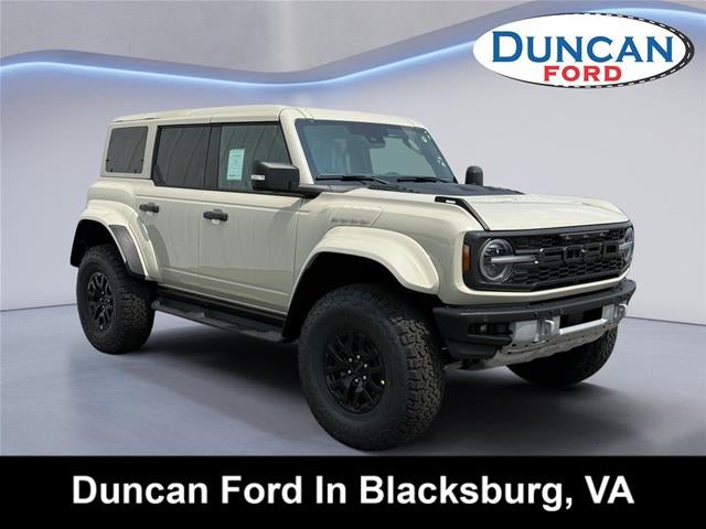 2026 Ford Bronco Raptor in Desert Sand — front three-quarter view