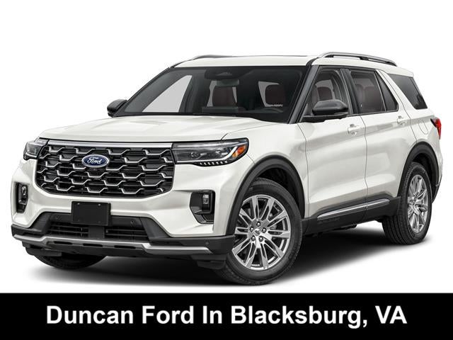2026 Ford Explorer Platinum in Star White Metallic Tri-Coat — front three-quarter view